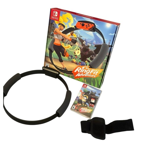 Ring Fit Adventure - Nintendo Switch Complete Ringcon Leg Strap Game w Box Works - Picture 1 of 12